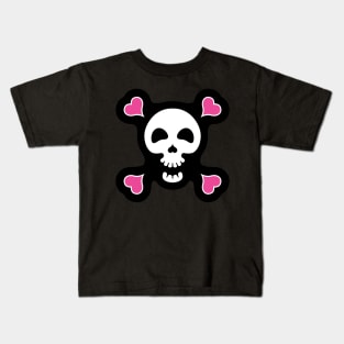 Skull with hearts Kids T-Shirt